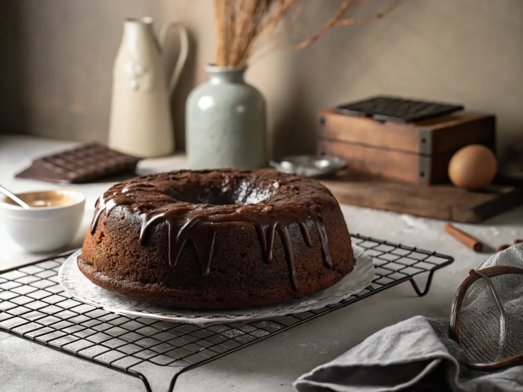 Decoración con ganache para bizcocho de chocolate Thermomix